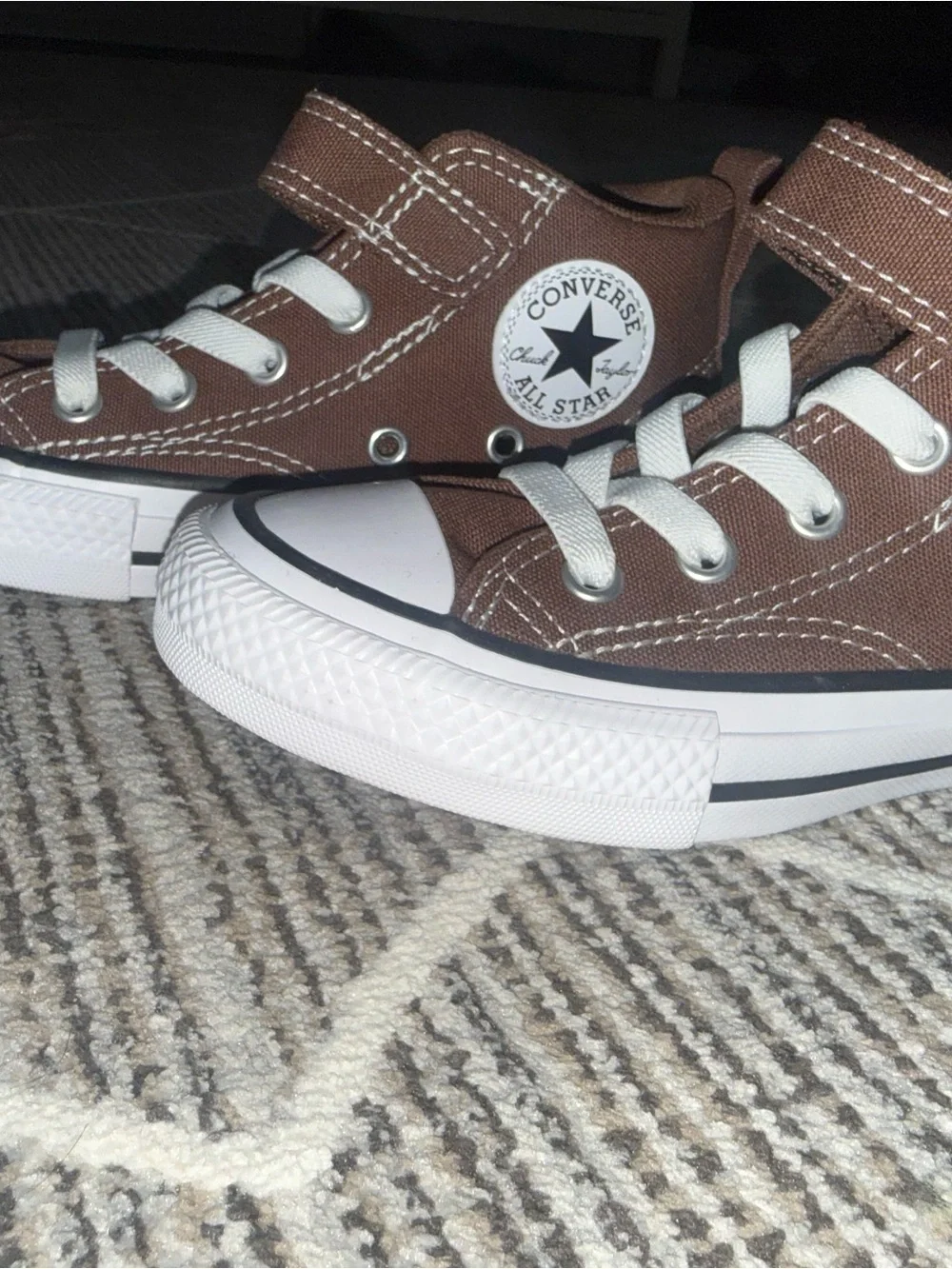 Converse Kids High Top Sneakers in Brown and White
